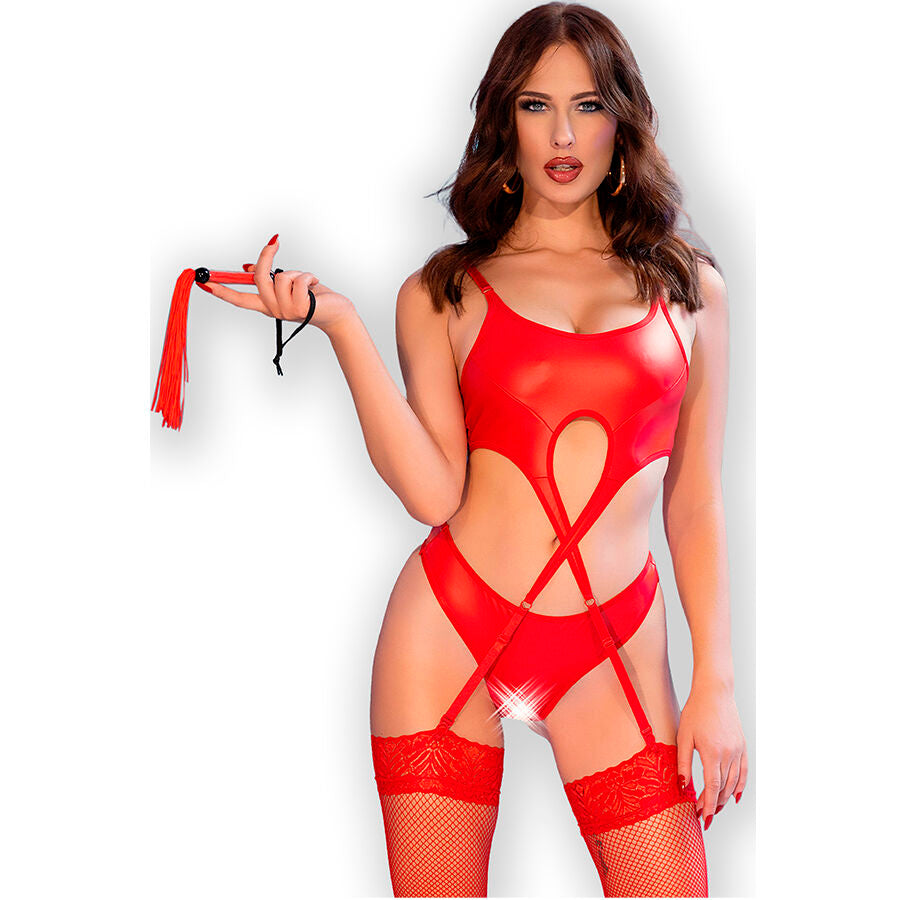 Chilirose - Cr 4625 Set Cuatro Piezas Crotchless Rojo S