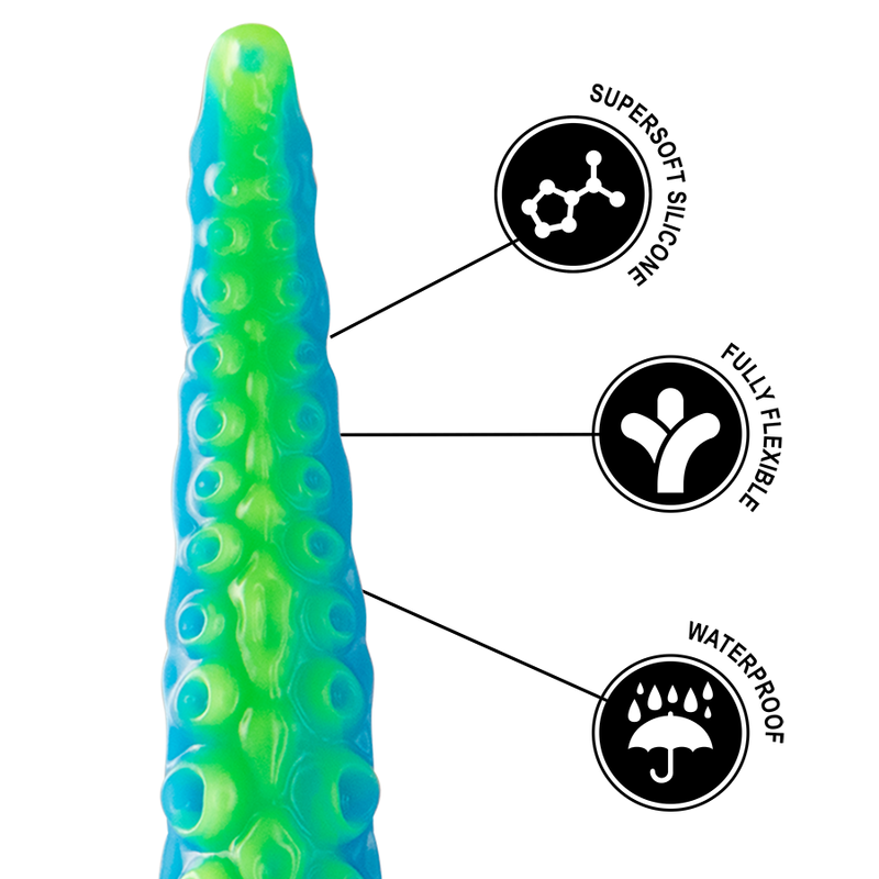 Epic - Scylla Dildo Tentáculo Fino Fluorescente Tamaño Grande