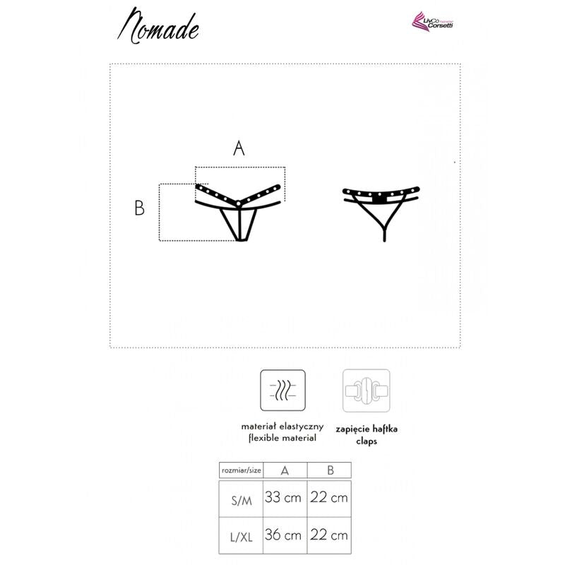 Livco Corsetti Fashion - Nomade Tanga Crotchless Negro L/Xl
