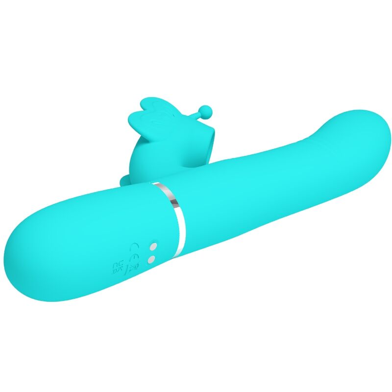 Pretty Love - Vibrador Rabbit Multifunción 4 En 1 Mariposa Verde Agua