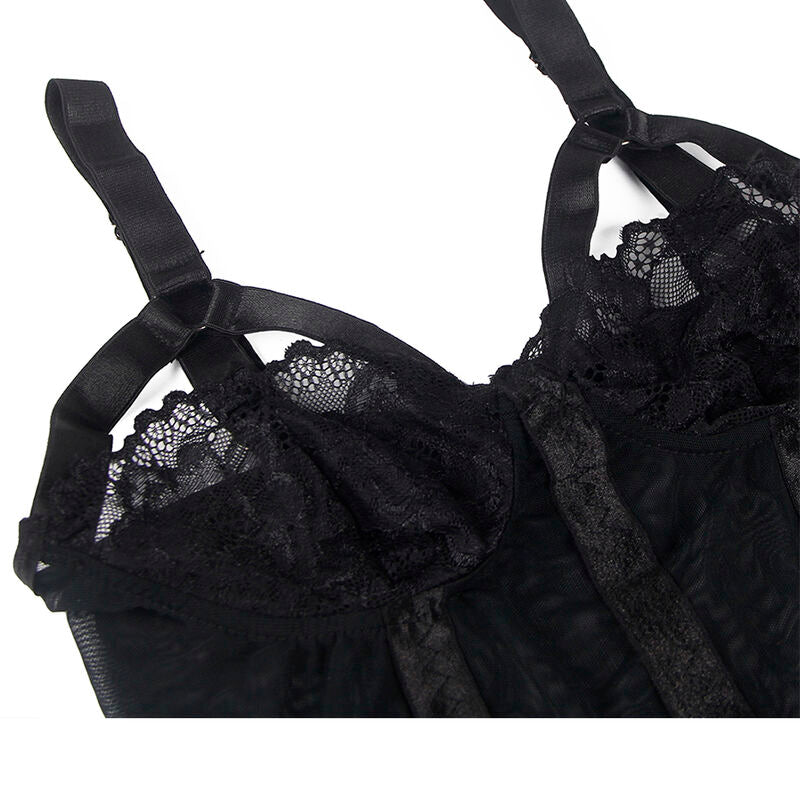 Subblime - Teddy Con Liguero Detalle Tiras Pecho Negro L/xl