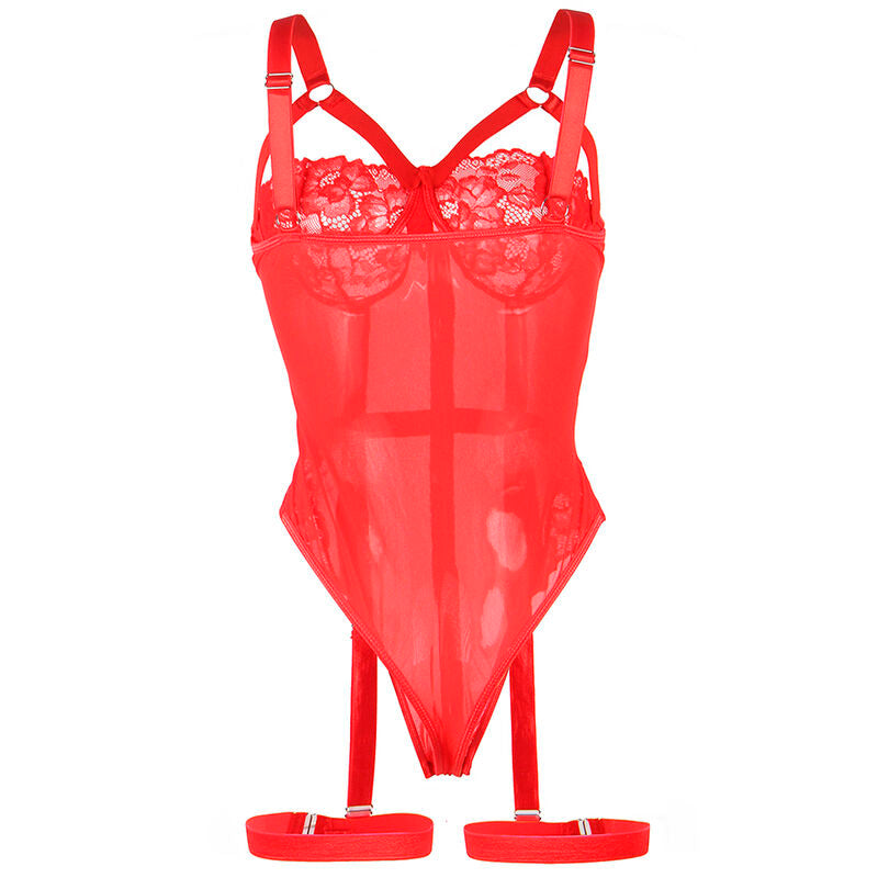 Subblime - Teddy Con Liguero Detalle Tiras Pecho Rojo S/m