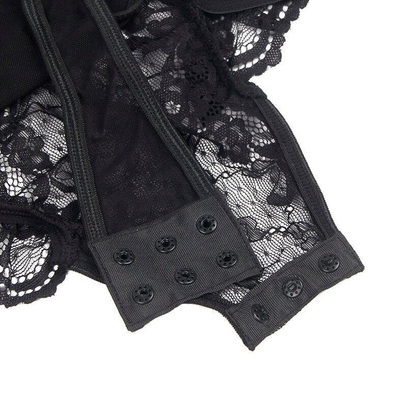 Subblime - Teddy Con Liga Detalle Encajes Y Tiras Negro S/m