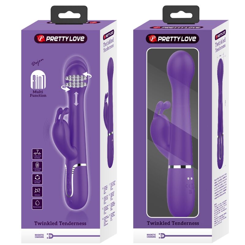 Pretty Love - Dejon Vibrador Rabbit 3 En 1 Multifunción Morado