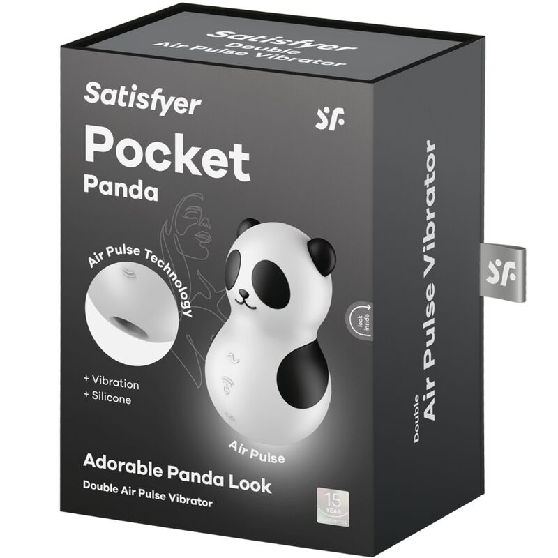 Satisfyer - Pocket Panda Estimulador & Vibrador Blanco Y Negro