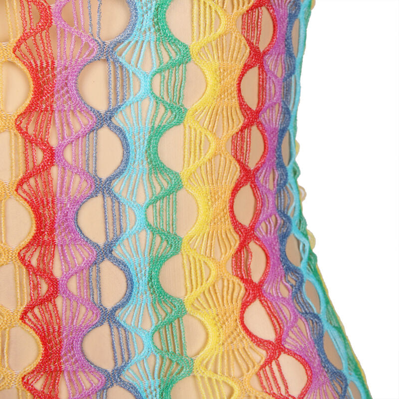 Subblime - 952365 Bodystocking De Rejilla Hombros Descubiertos Arcoiris Talla Única