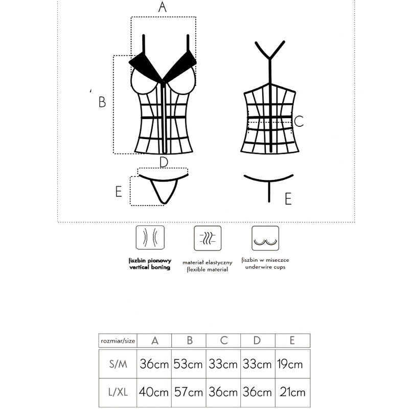 Livco Corsetti Fashion - Laura Lc 20215 Corset + Tanga L/Xl