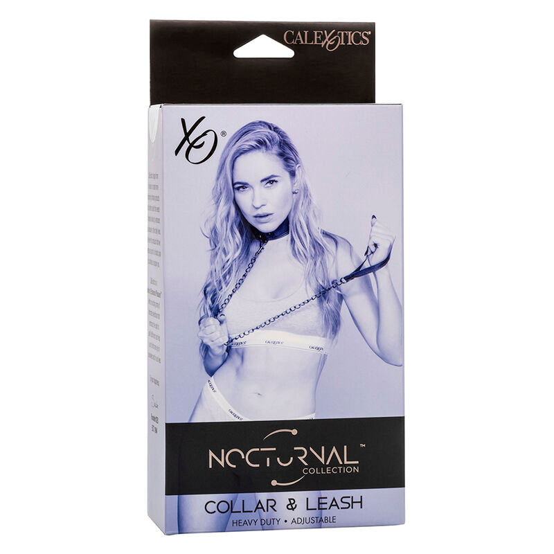 Calexotics - Nocturnal Collar Y Correa Cuero Ajustable Negro