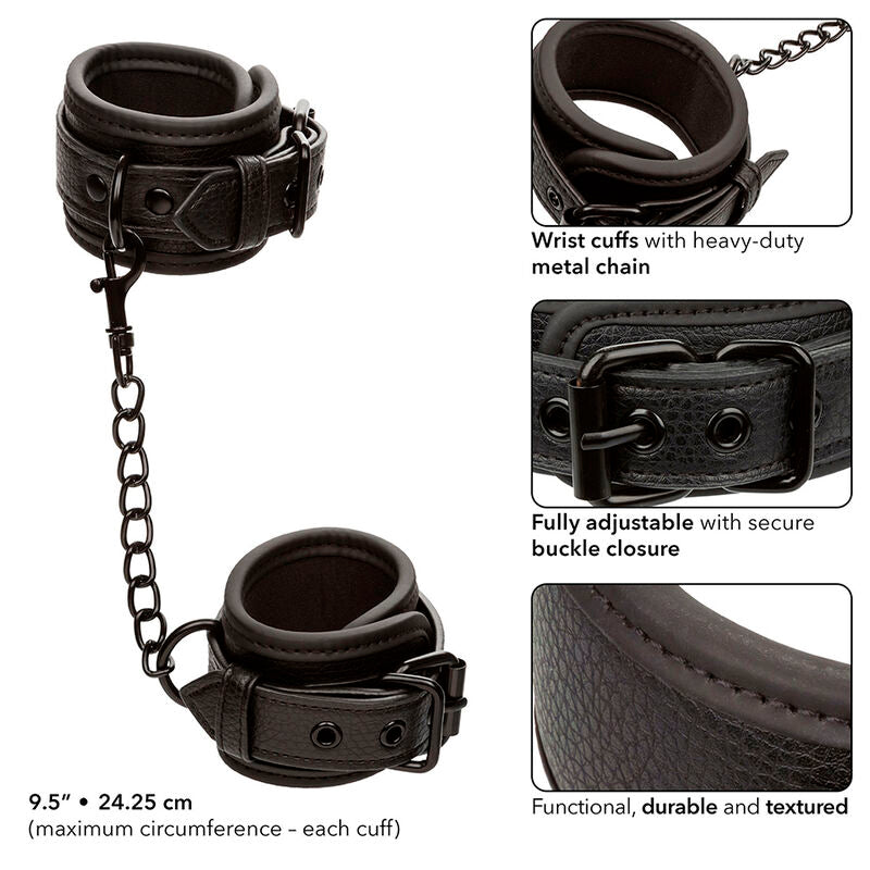 Calexotics - Nocturnal Esposas Cuero Ajustable Negro