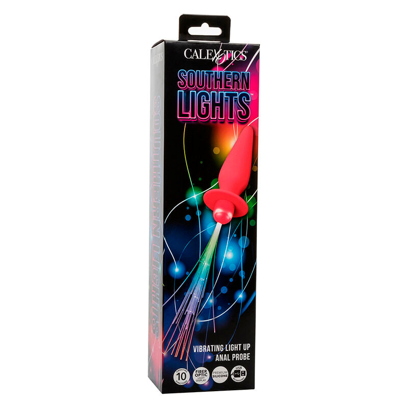 Calexotics - Southern Lights Light Up Plug Anal Con Luces 10 Vibraciones Silicona Rosa
