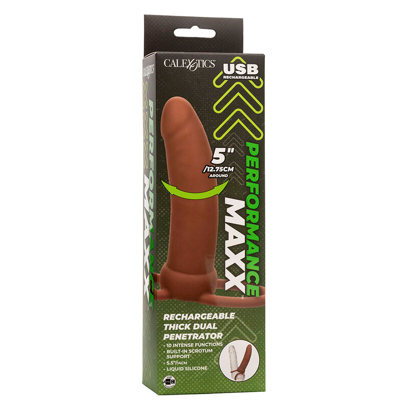 Calexotics - Maxx Doble Penetrador Grueso 10 Vibraciones Mulato
