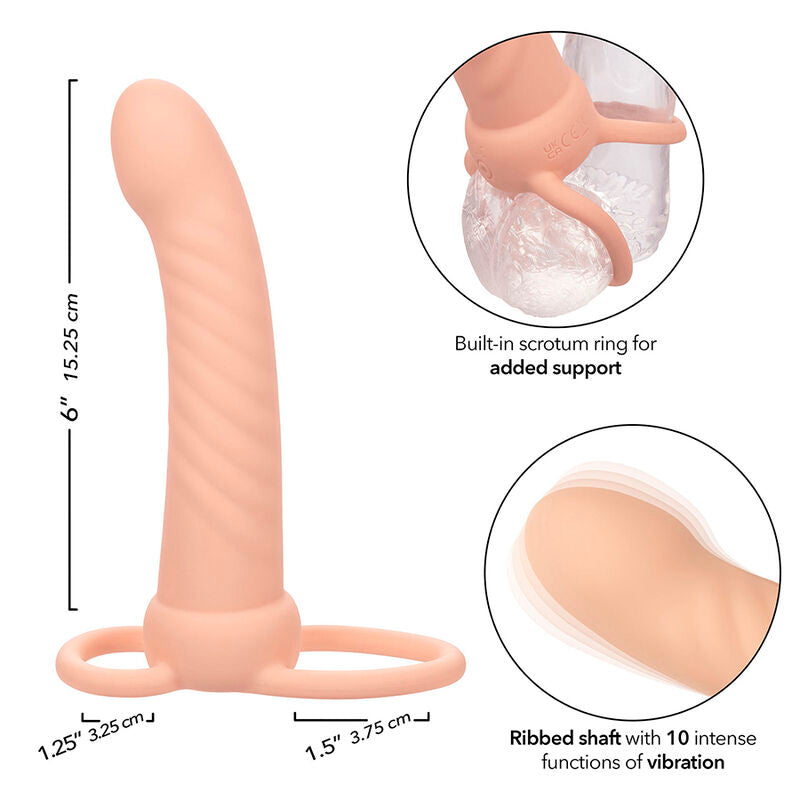 Calexotics - Maxx Doble Penetrador Acanalado 10 Vibraciones Natural