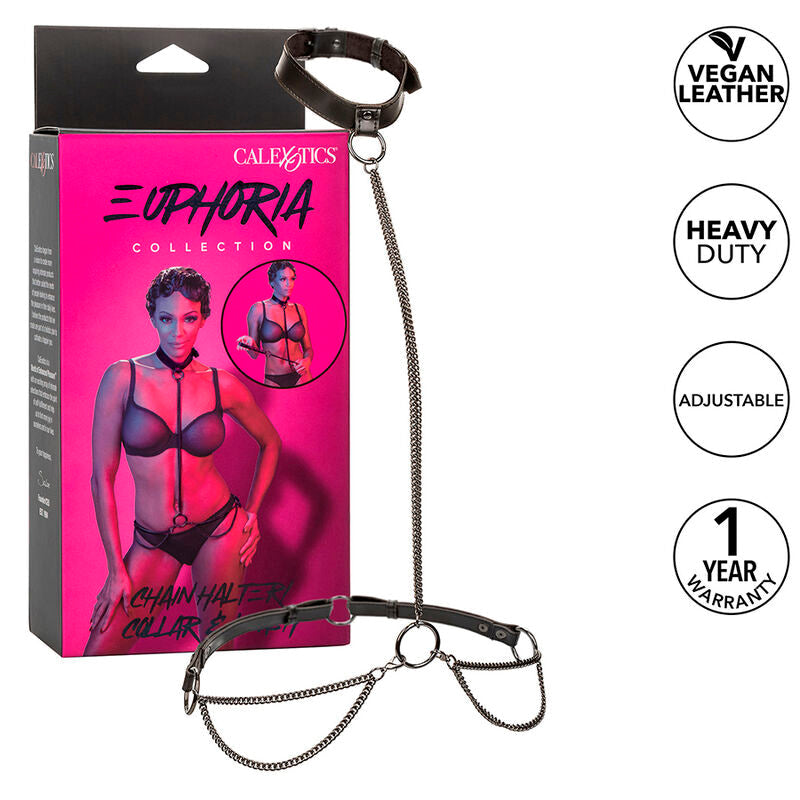 Calexotics - Euphoria Collar Halter Y Correa Con Cadena