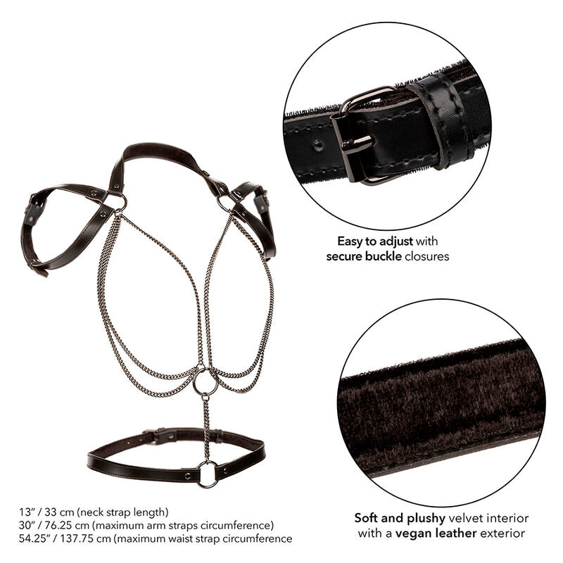 Calexotics - Euphoria Arnés Estilo Cabestro Con Múltiples Cadenas Premium Talla Plus