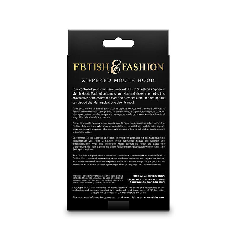 Ns Novelties - Fetish & Fashion Pasamontañas Completo Con Cremallera Nylon Blanco