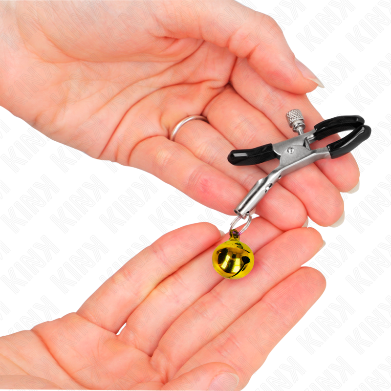 Kink - Pinzas Para Pezones Con Campanilla Dorada 6 Cm