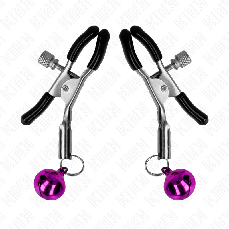 Kink - Pinzas Para Pezones Con Campanilla Violeta 6 Cm