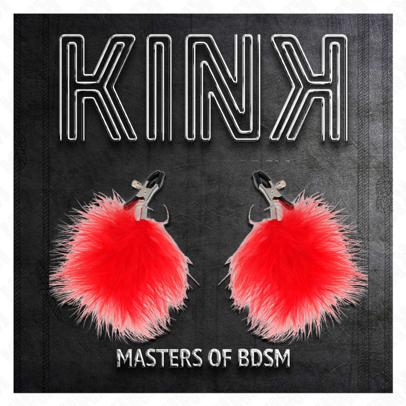Kink - Pinzas Para Pezones Con Pluma Rojo 7 Cm