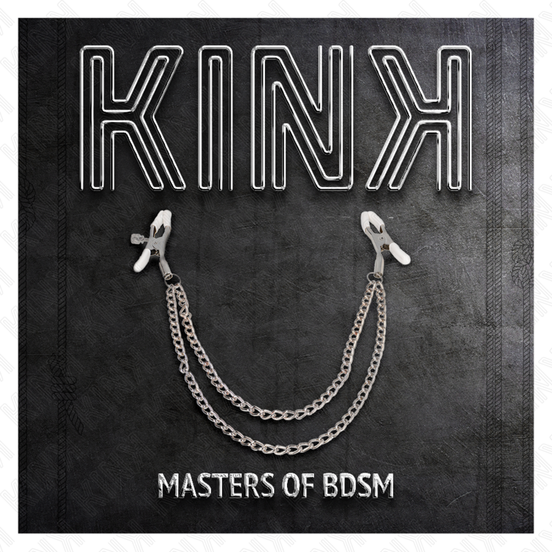 Kink - Pinzas Para Pezones Con Doble Cadena Fina Plateado 20/23 Cm