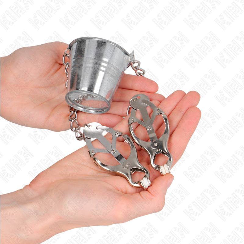 Kink - Pinzas Para Pezones Con Cubo Plateado