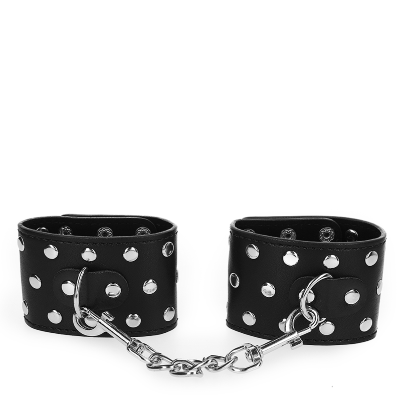 Kink - Muñequeras Con Cierre A Presión Lleno De Tachuelas Ajustable Negro 19-24 Cm X 5.5 Cm