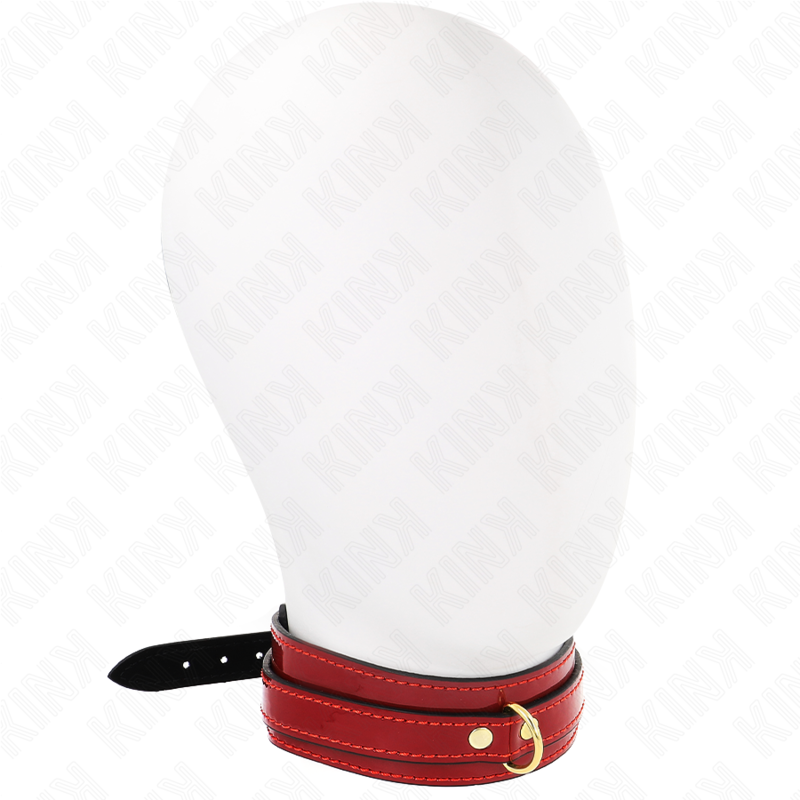 Kink - Collar Ajustable Rojo Vino Detalles Dorados 29-42.5 Cm X 4 Cm
