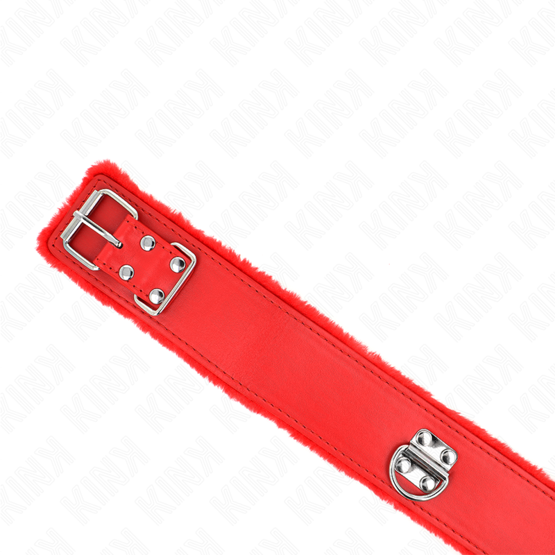 Kink - Collar Con Correa 116 Cm Con Tachuelas Plateadas Modelo 4 Rojo Ajustable 40-48 Cm X 6 Cm