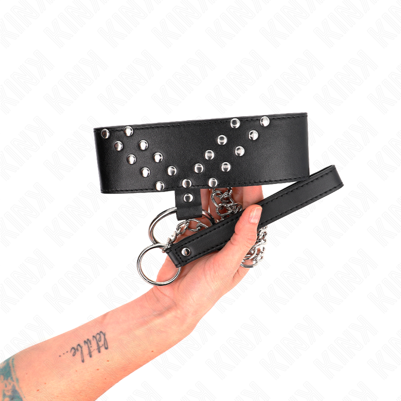 Kink - Collar Con Correa 65 Cm Con Remache En V Ajustable 36-43 Cm X 5 Cm