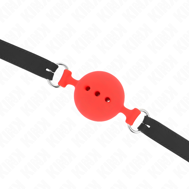 Kink - Mordaza 55 X 2 Cm De Bola 5 Cm De Silicona Completa Talla L Rojo Ajustable 35-51 Cm