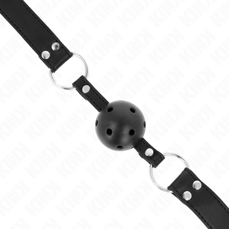 Kink - Mordaza De Bola 4 Cm Transpirable Con Doble Remache Modelo 1 Negro 62 X 2.5 Cm Ajustable 42-58 Cm