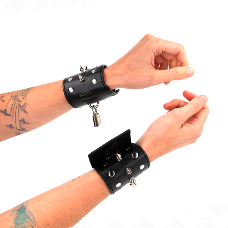 Kink - Muñequeras Estilo Punk Con Pinchos 25 X 6 Cm