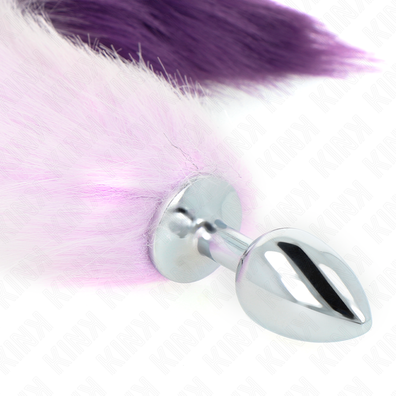 Kink - Plug Anal Talla S 7 X 3 Cm Con Cola Sintética 40 Cm Violeta