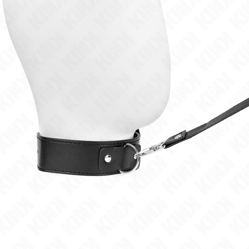 Kink - Collar Con Correa 116 Cm Fino Negro Ajustable 32-50 Cm X 8 Cm