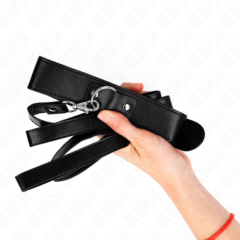 Kink - Collar Con Correa 116 Cm Fino Negro Ajustable 32-50 Cm X 8 Cm