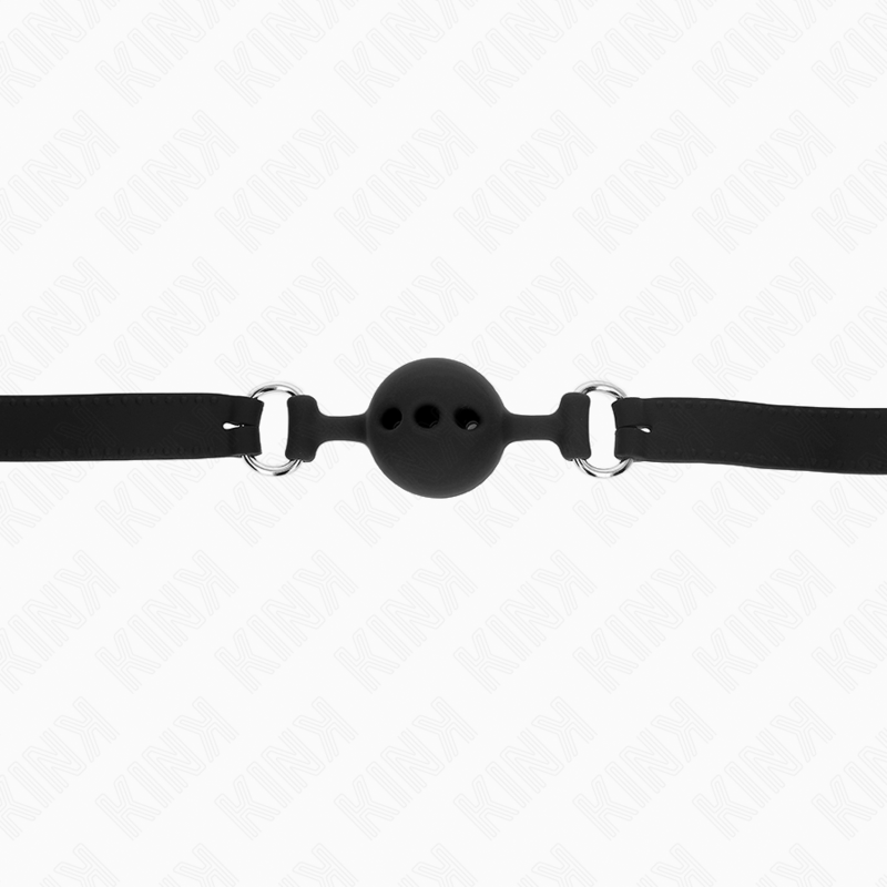 Kink - Mordaza 55 X 2 Cm De Bola 4 Cm De Silicona Completa Talla S Negro Ajustable 35-51 Cm
