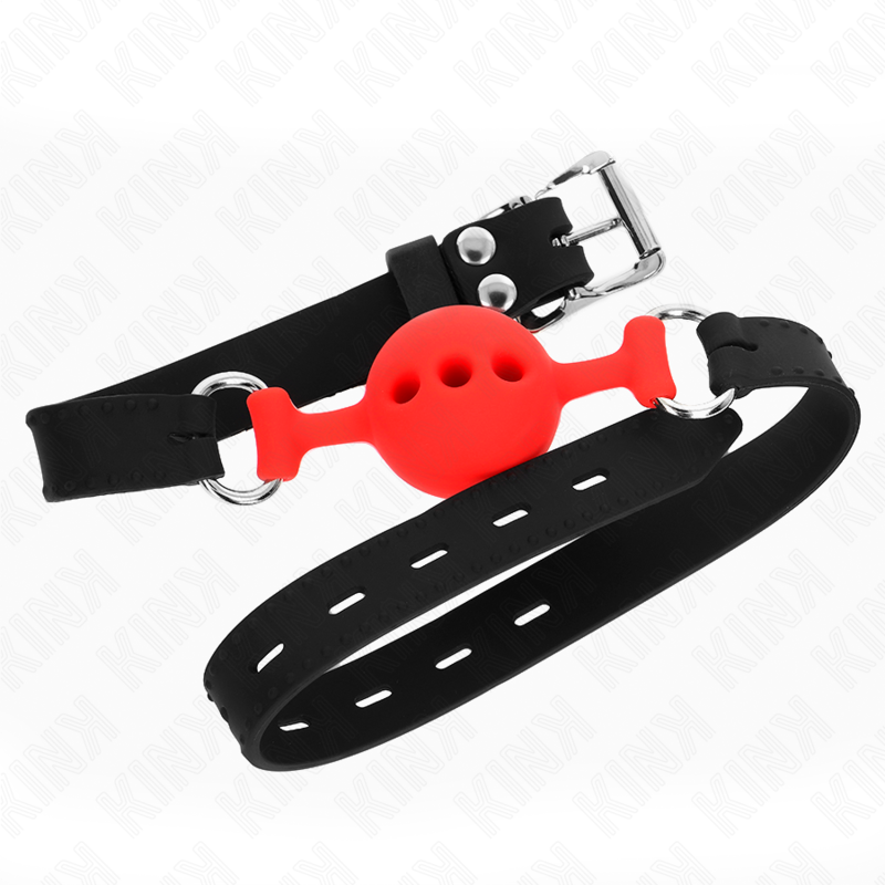 Kink - Mordaza 55 X 2 Cm De Bola 4 Cm De Silicona Completa Talla S Rojo Ajustable 35-51 Cm