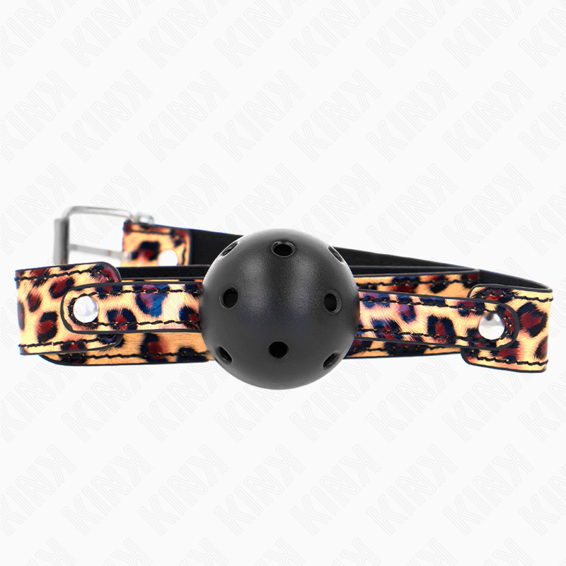 Kink - Mordaza De Bola 4.5 Cm Transpirable Leopardo 65 X 2.5 Cm