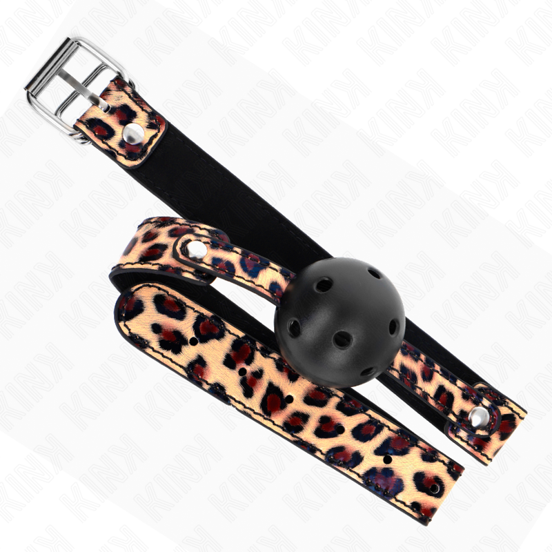 Kink - Mordaza De Bola 4.5 Cm Transpirable Leopardo 65 X 2.5 Cm