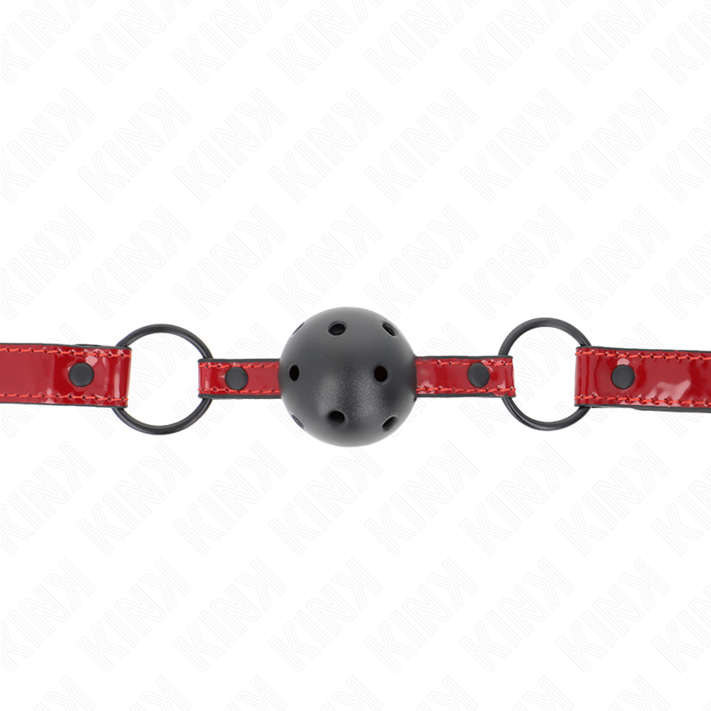 Kink - Mordaza De Bola 4.5 Cm De Polipiel Brillante 63.5 X 2 Cm Ajustable 41 X 59 Cm