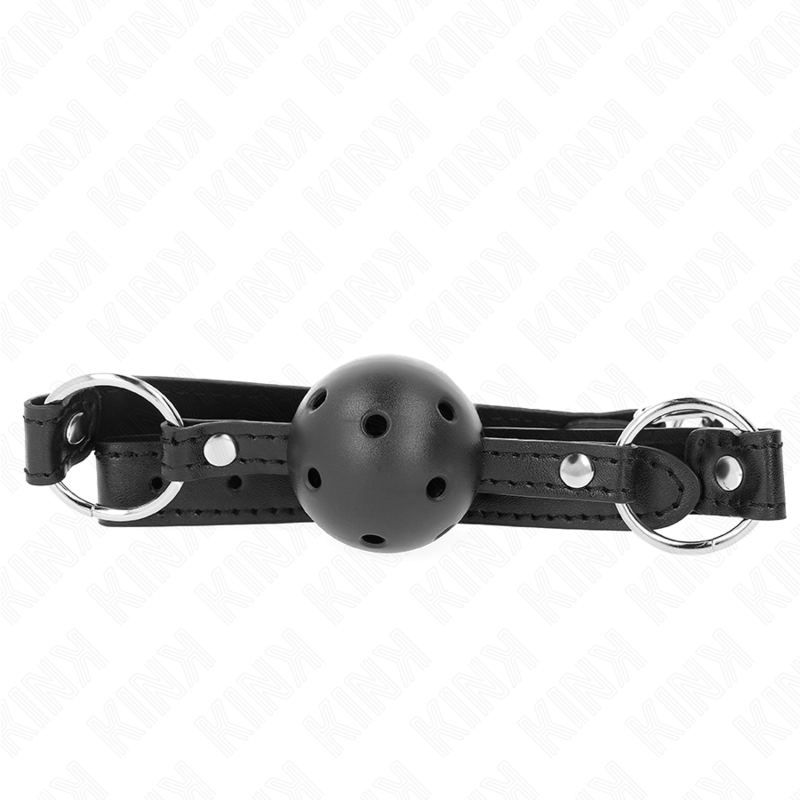 Kink - Mordaza De Bola 4.5 Cm Negra Dura Hueca Modelo 1 63.5 X 2 Cm
