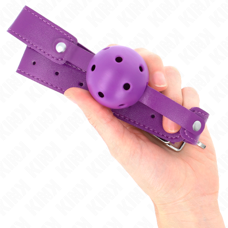 Kink - Mordaza De Bola 4.5 Cm Transpirable Morado 65 X 2.5 Cm