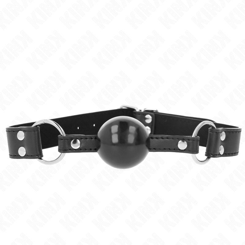 Kink - Mordaza De Bola 4 Cm Suave Y Sólida Con Correa De Polipiel 62 X 2.5 Cm Ajustable 42-58 Cm