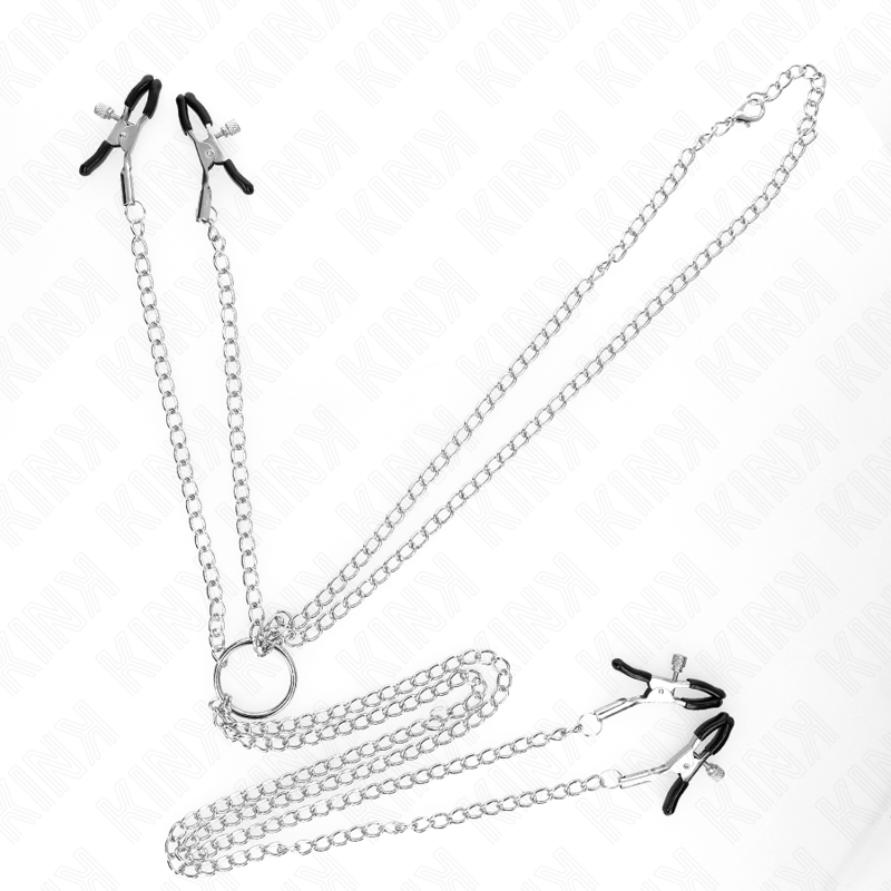 Kink - Pinzas Para Pezones Y Clítoris 4 Enganches Ajustable Plateado