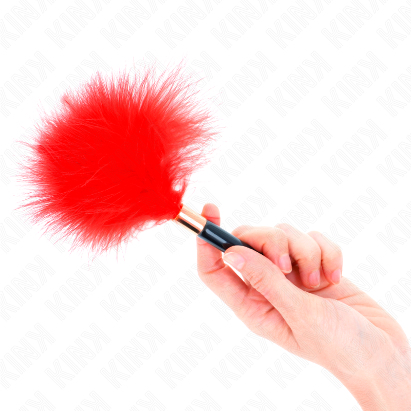 Kink - Plumas Para Cosquillas Metal Dorado Rojo 18 Cm