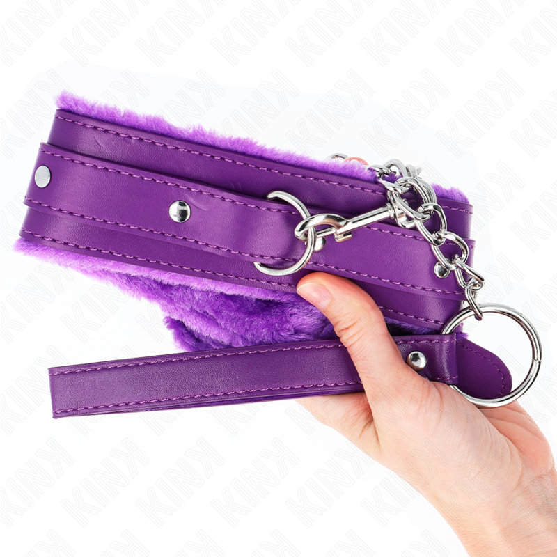 Kink - Collar Con Correa 65 Cm Con Restricciones Morado Ajustable 36-42 Cm X 5.5 Cm