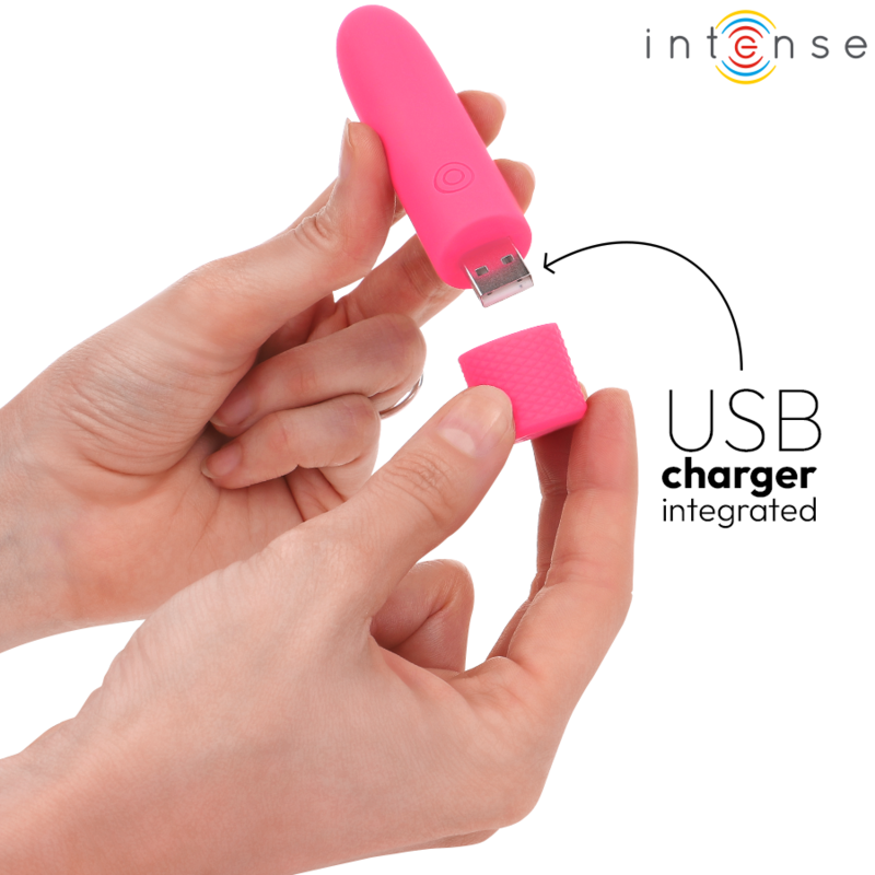 Intense - Symone Bala Vibradora Recargable Por Usb 8 Vibraciones Rosa 10 X 2.2 Cm