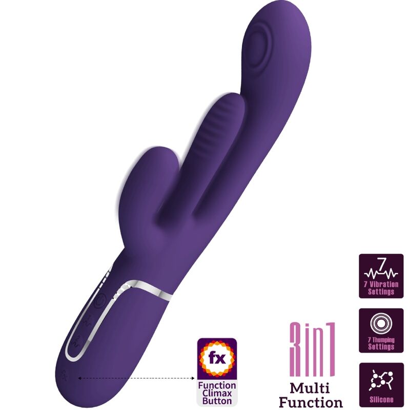 Pretty Love - Shania Triple Vibrador Rabbit Multifunción Morado