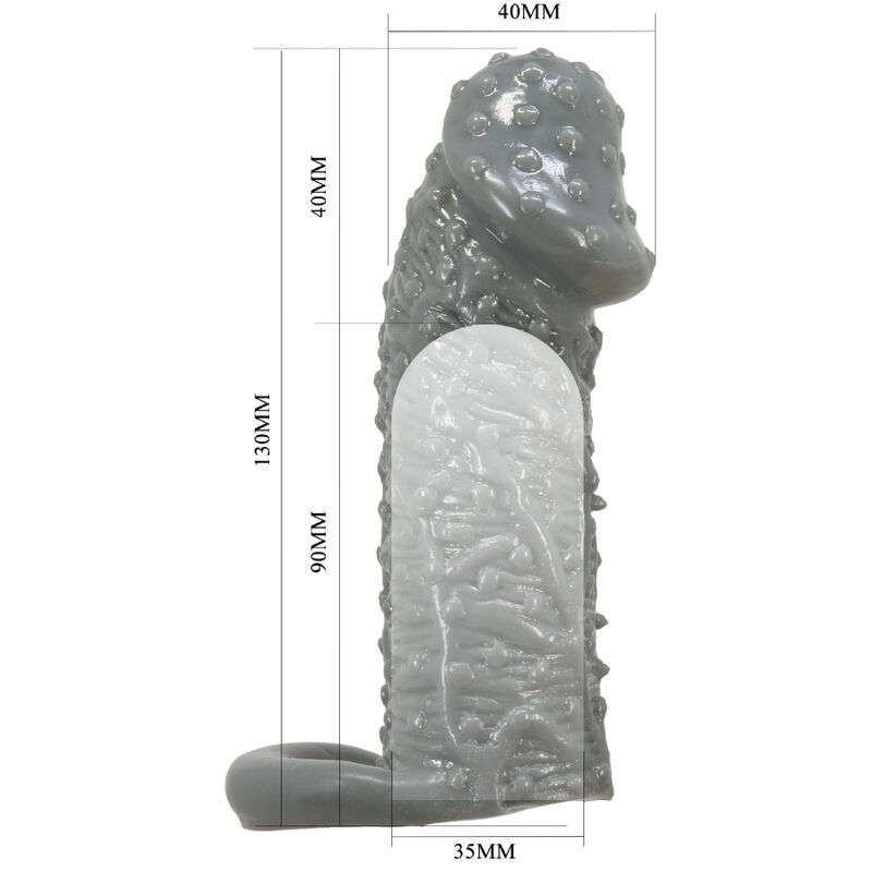 Pretty Love - Funda Realística Alargadora Y Retardante Para Pene Modelo 2 Gris