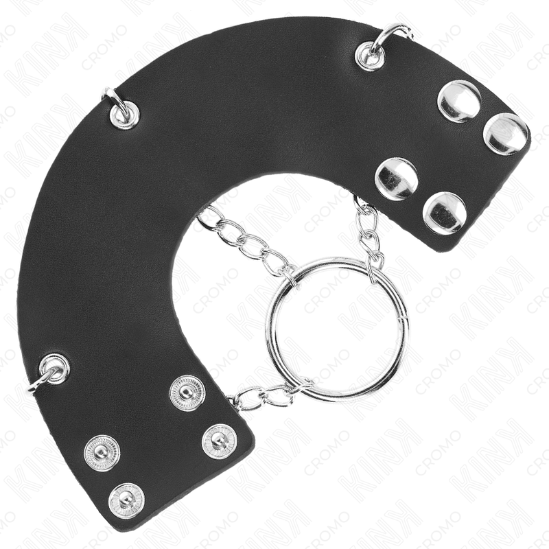 Kink - Anillo Pene 4 Cm Cadena 7 Cm Metal Con Cinturón Cuero