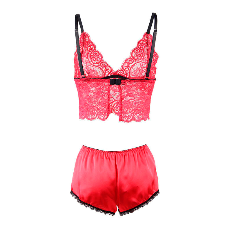 Subblime - 953898 Camisón De Seda Y Encaje + Panties Rojo S/M